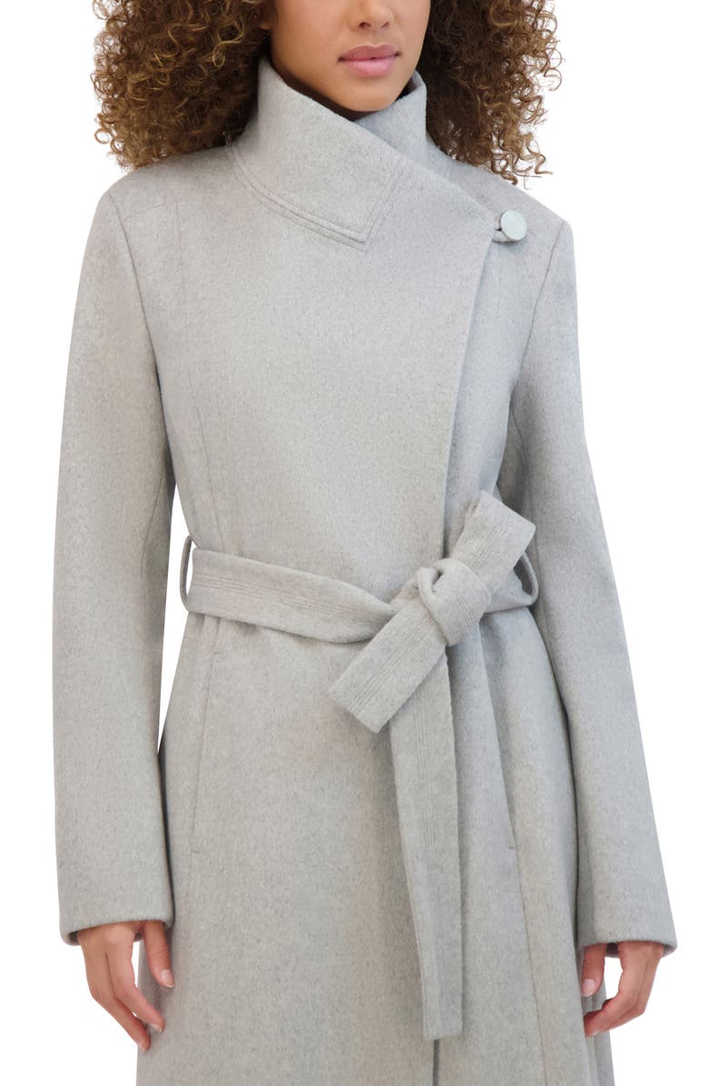 Kenneth Cole New York Fencer Collar Trench Coat, Alternate, color, Light Grey