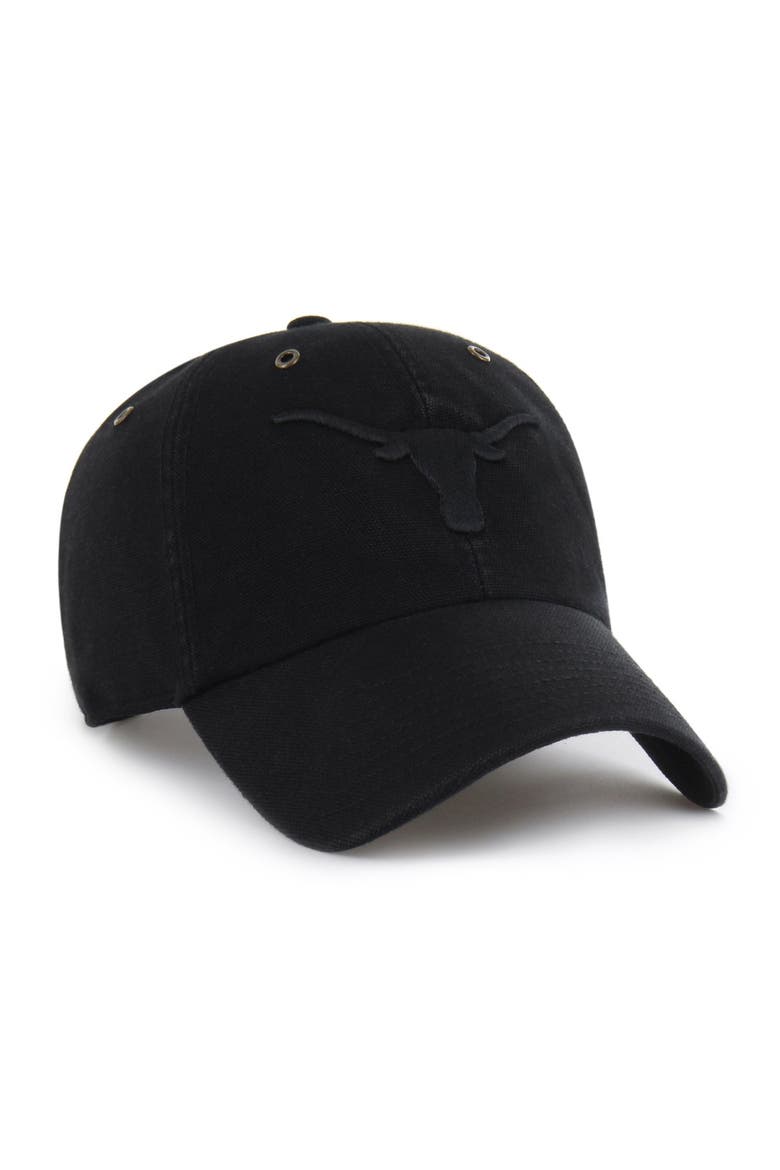 Men's Carhartt x '47 Black Texas Longhorns Clean Up Adjustable Hat, Alternate, color, Black