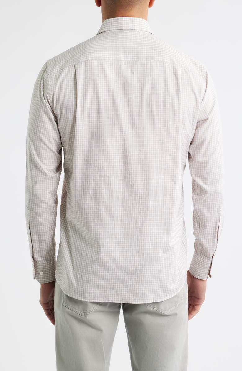 Peter Millar Crown Crafted Torino Flex Check Button-Up Shirt, Alternate, color, Camel