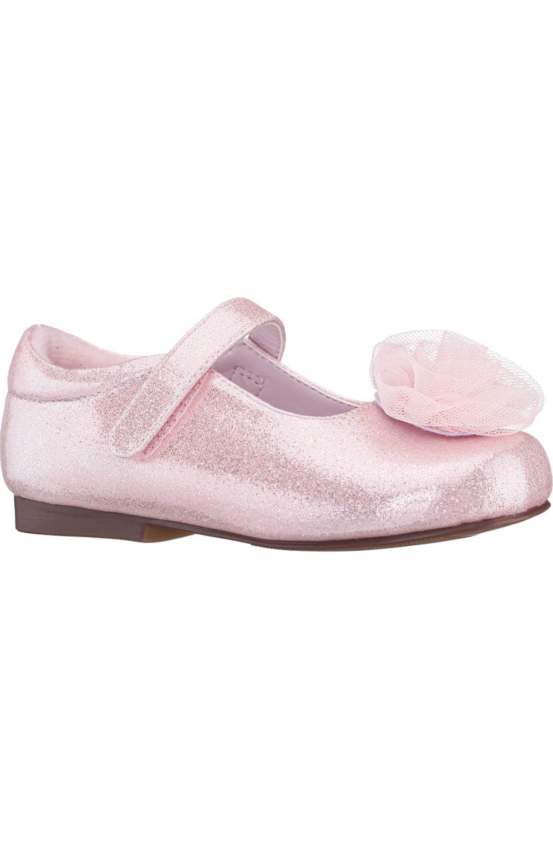 Nina Kids' Bluee Rosette Mary Jane Flat, Main, color, Light Pink Shimmer