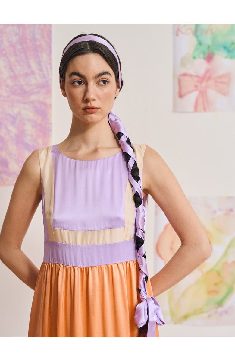 Lost Pattern "La Collectionneuse" Silk Ribbon Scarf, Alternate, color, Purple