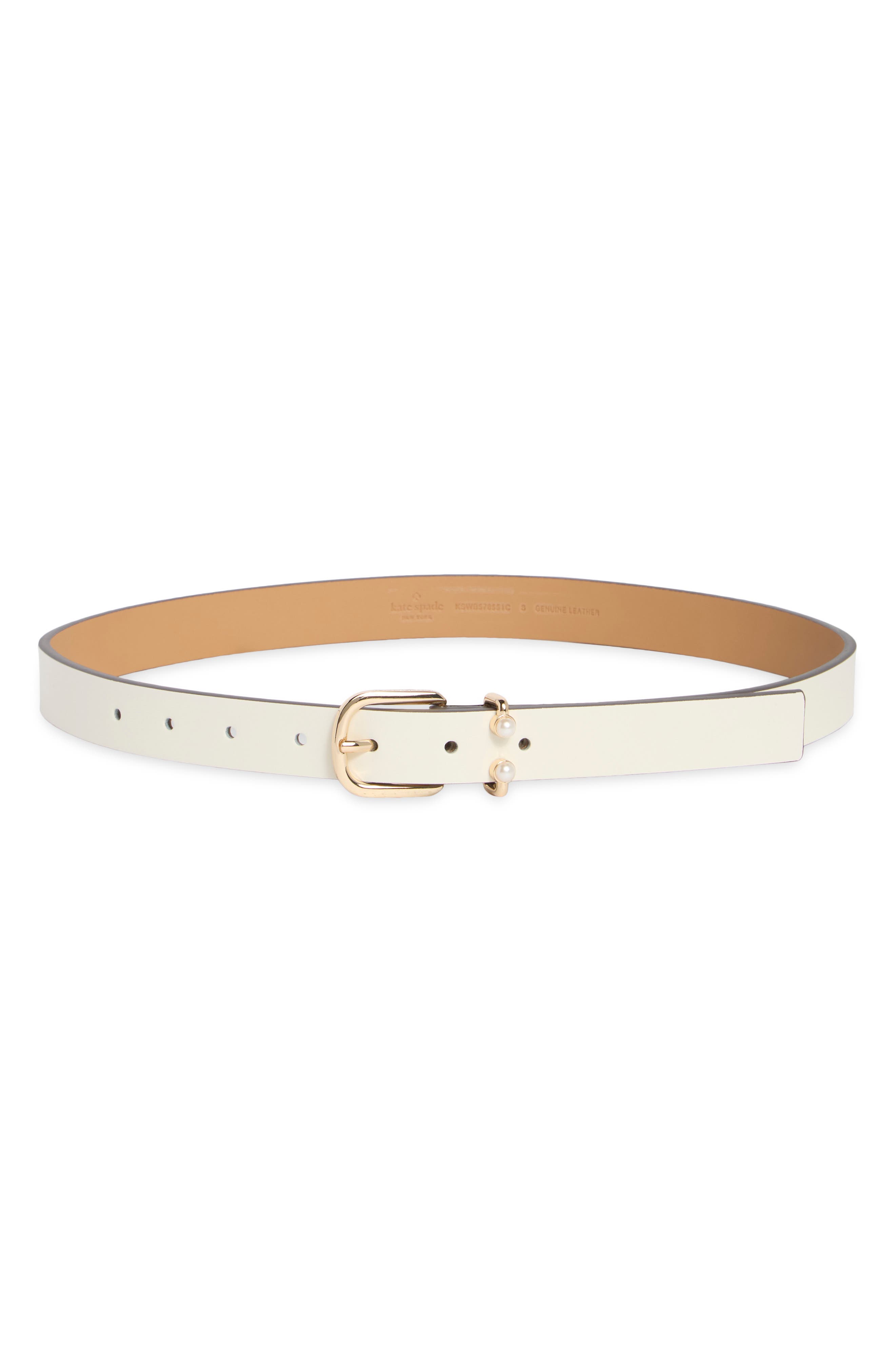 faux pearl split barbell belt