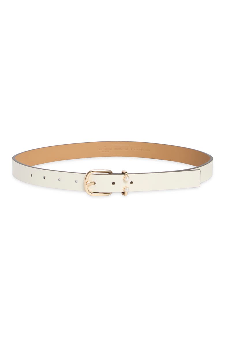 faux pearl split barbell belt, Main, color, BLACK/ CREAM/ POLISHED GOLD