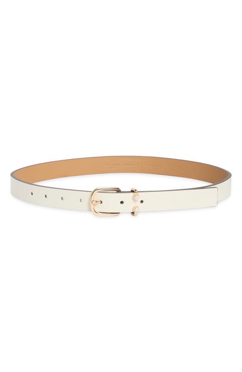 faux pearl split barbell belt
