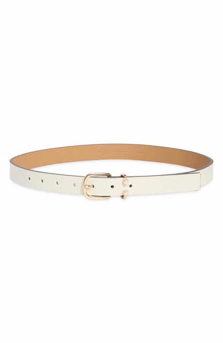 faux pearl split barbell belt