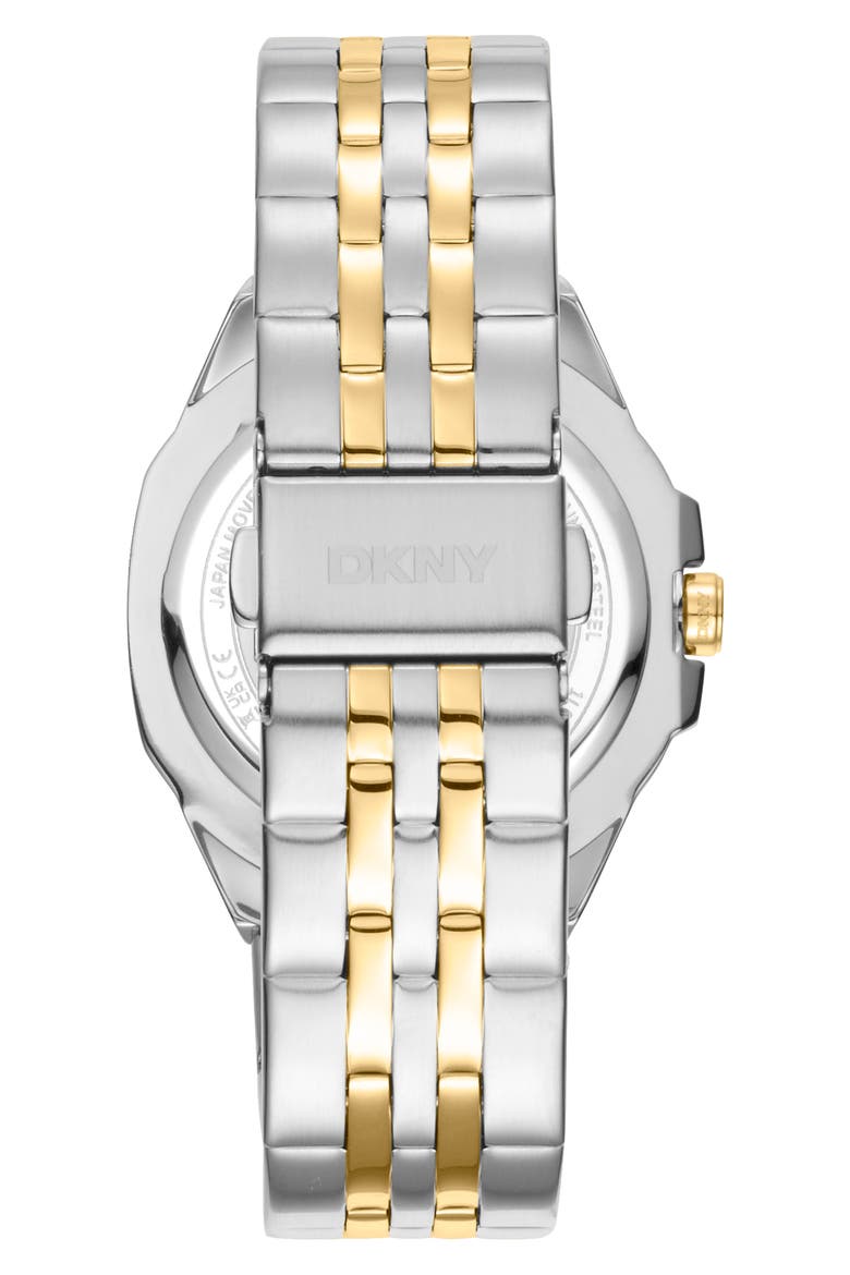 Two Tone Crystal Bezel Quartz Bracelet Watch, 36mm, Alternate, color, TWO TONE SILVER AND GOLD