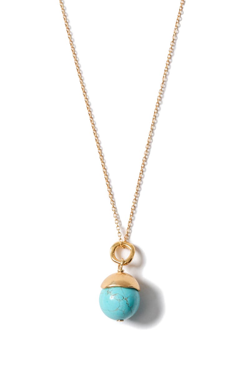 Chan Luu Semiprecious Stone Bell Pendant Necklace, Main, color, Turquoise