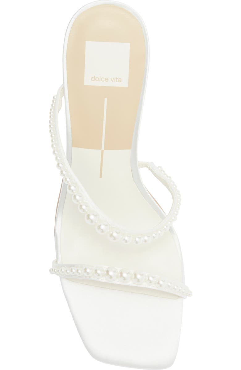 Dolce Vita Tynice Faux Pearl Sandal, Alternate, color, White Satin