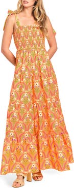 FLYING TOMATO Smocked Maxi Dress