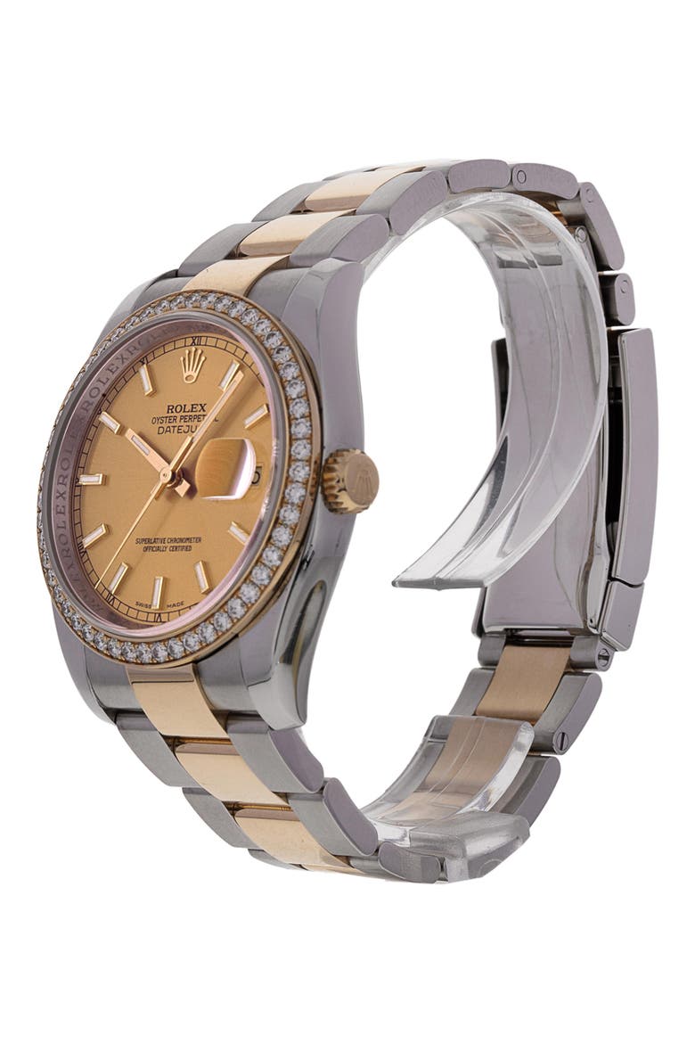 Rolex Preowned Oyster Perpetual Datejust Diamond Bracelet Watch, 36mm, Alternate, color, CHAMPAGNE