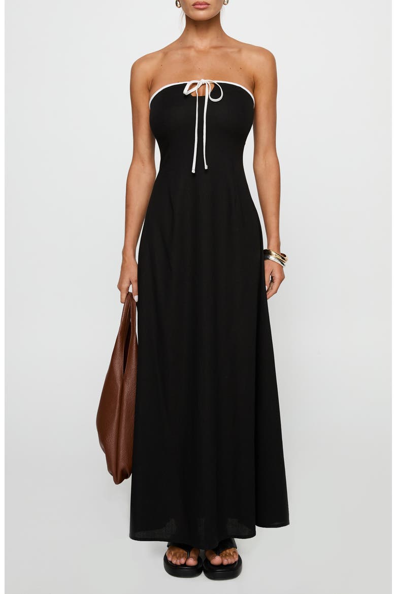 Bijou Strapless Maxi Dress, Main, color, BLACK