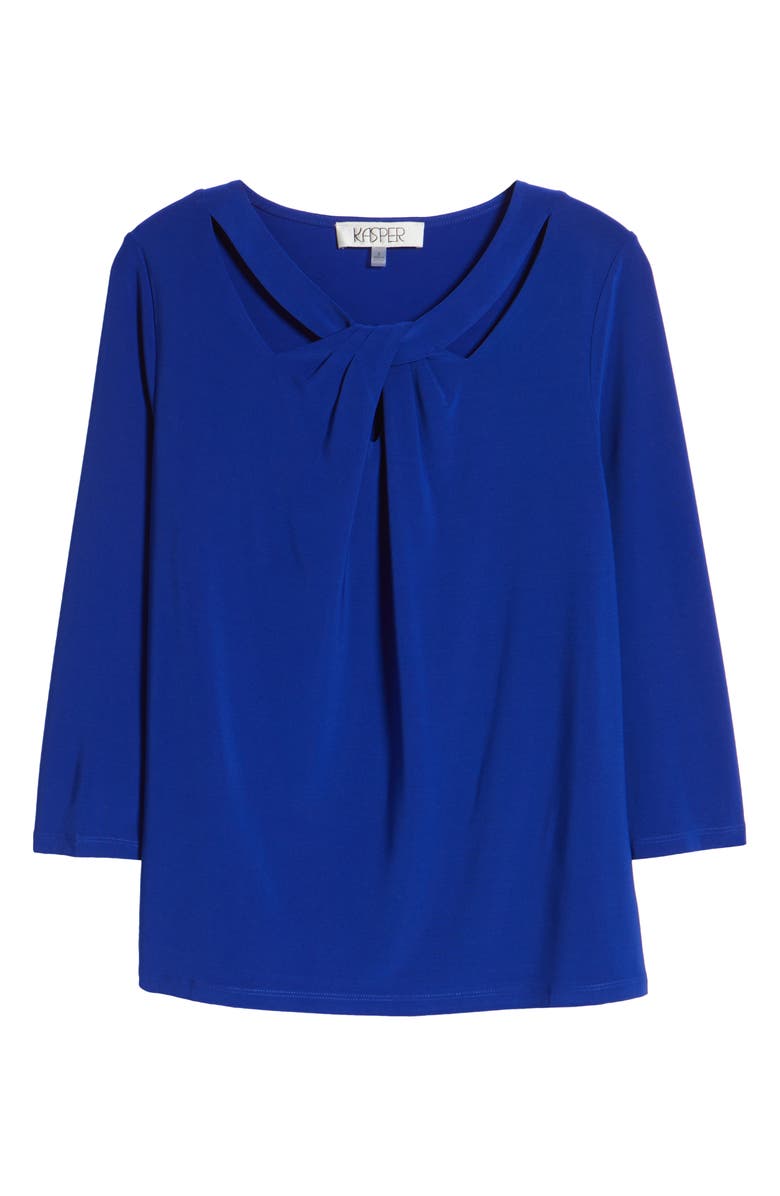 KASPER Sleeveless Twist Front Jersey Top, Alternate, color, Royal Signature