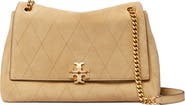 Tory Burch Charlie Quilted Suede Shoulder Bag
