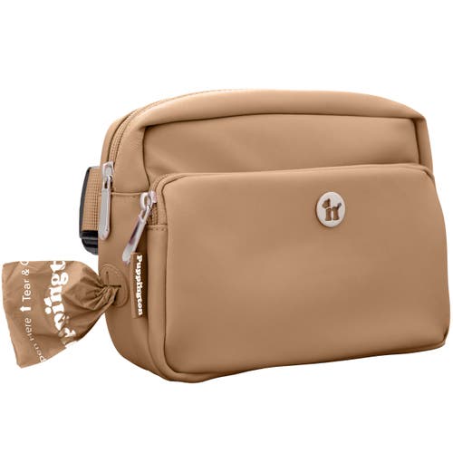 Puppington 3-in-1 Dog Walking Bag With Poop Bags In Latte Beige