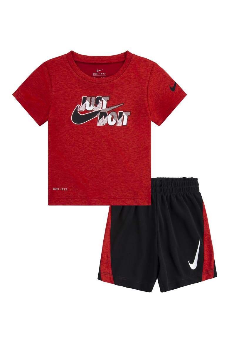 Kids' Dropset Graphic Tee & Shorts Set, Main, color, 023BLACK