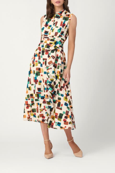 Brushstroke Print Aria Dress
