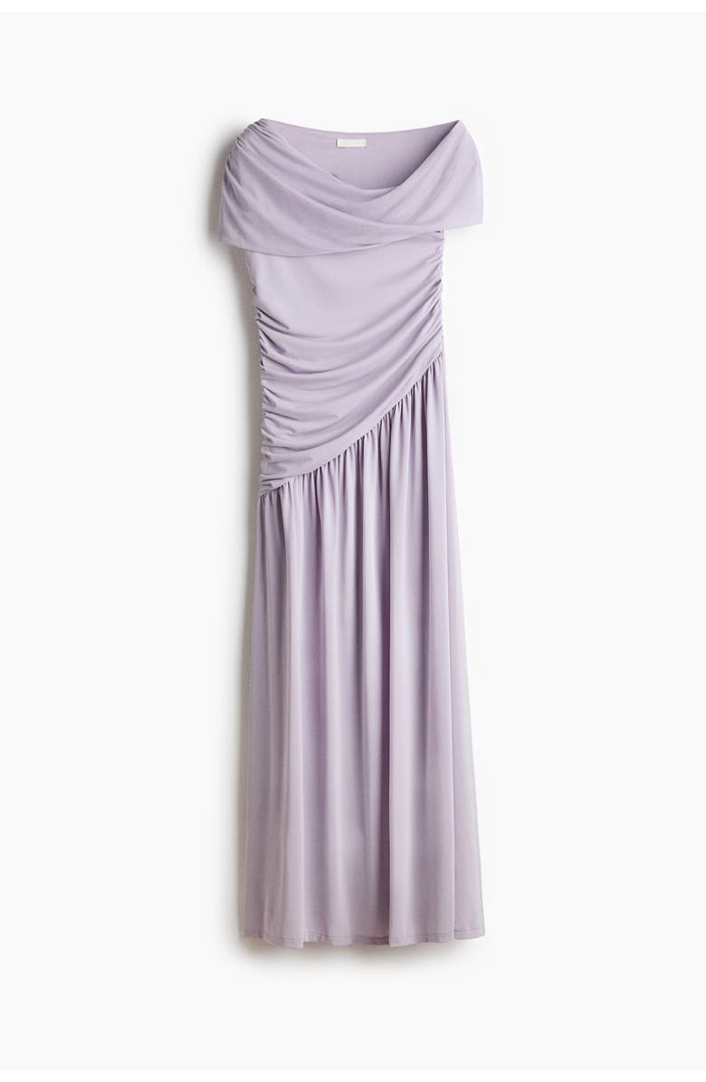 H&M Draped one-shoulder jersey dress, Alternate, color, Light Dusty Purple