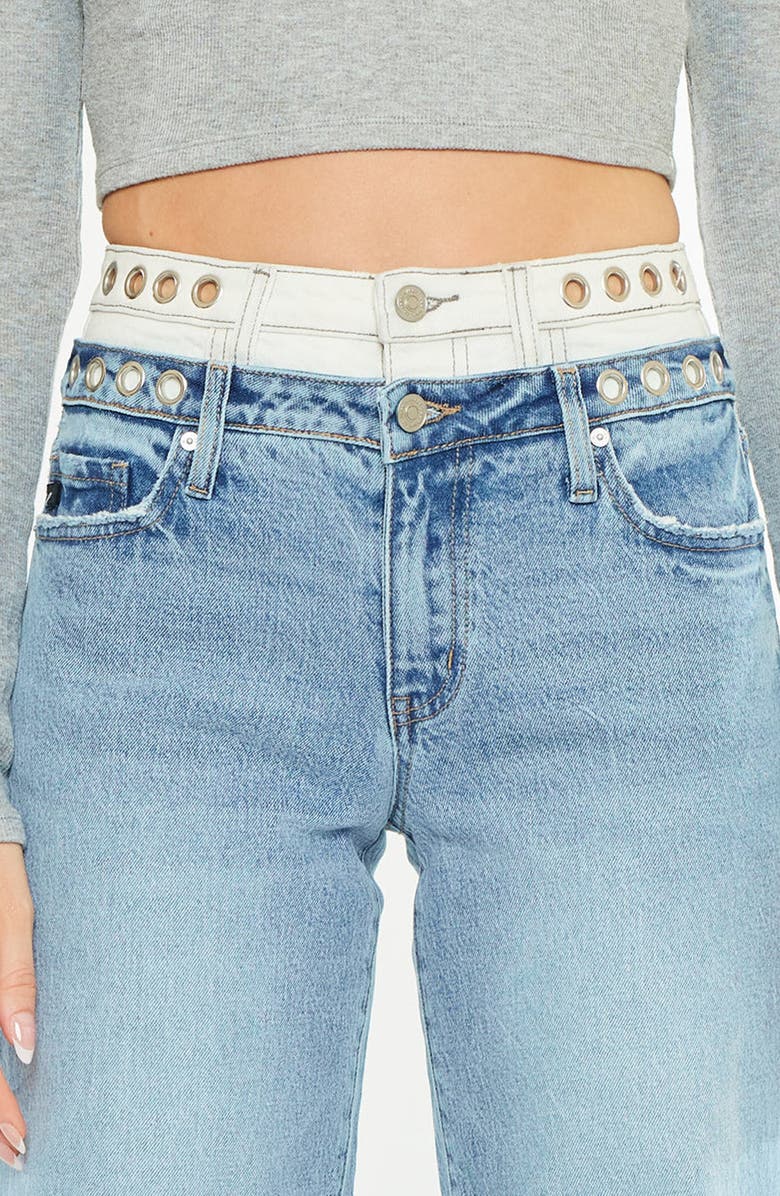 Official Kancan USA Caitlin High Rise Wide Leg Jeans, Alternate, color, Medium Wash