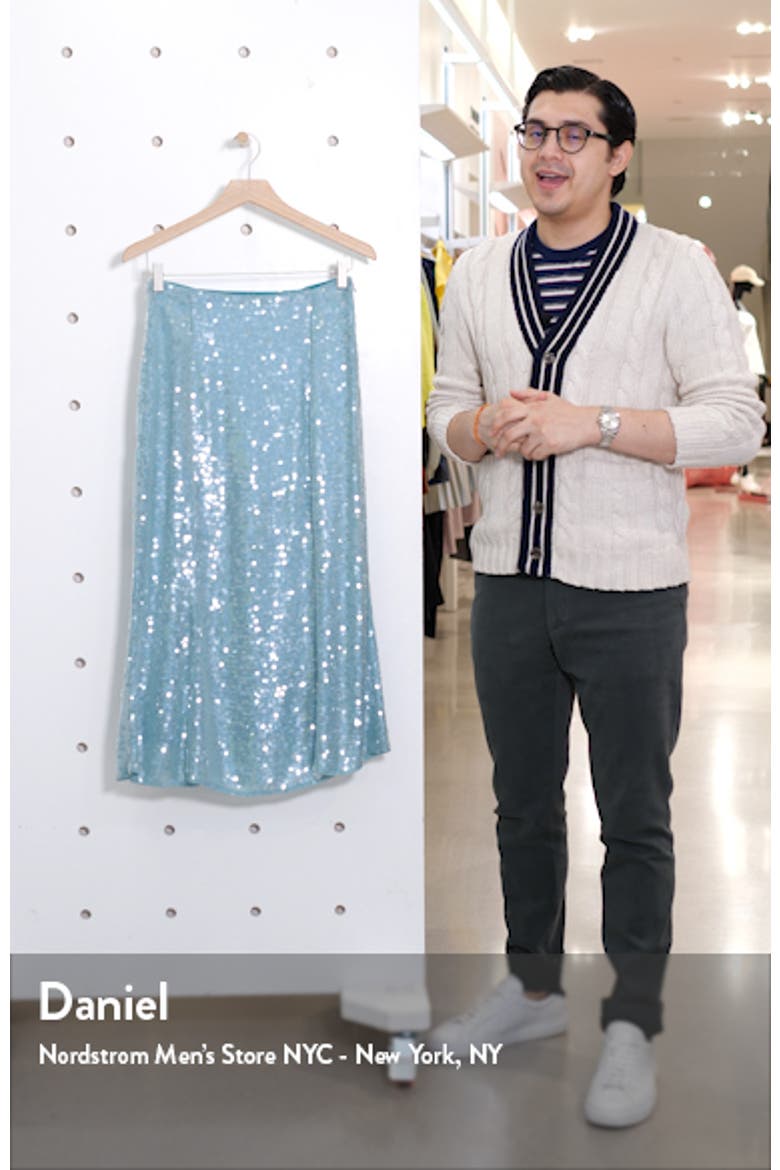 Abigail Sequin Midi Skirt video