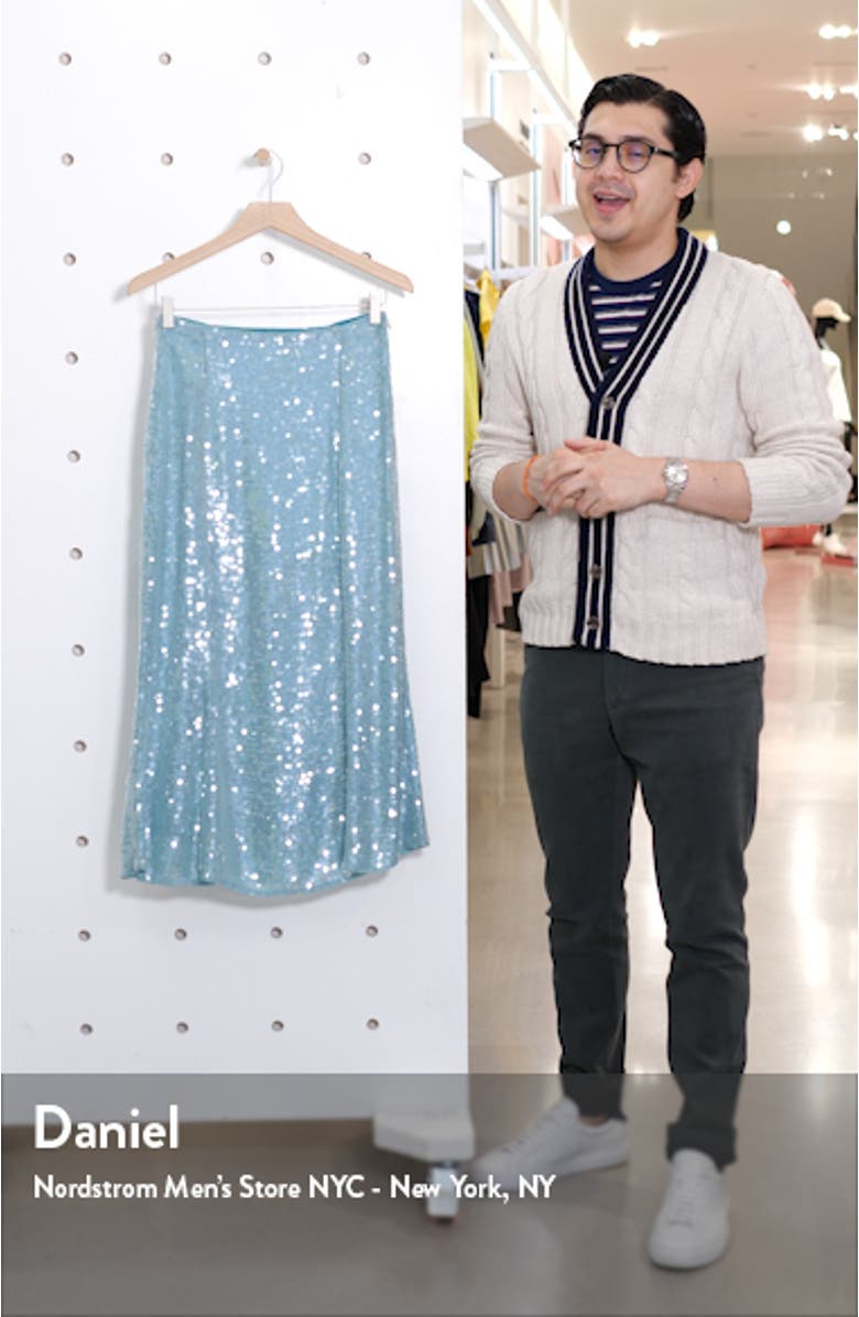 Abigail Sequin Midi Skirt, sales video thumbnail