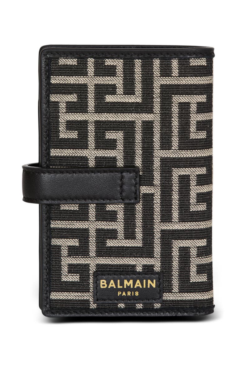 Pulse Holder monogram jacquard card holder, Alternate, color, black