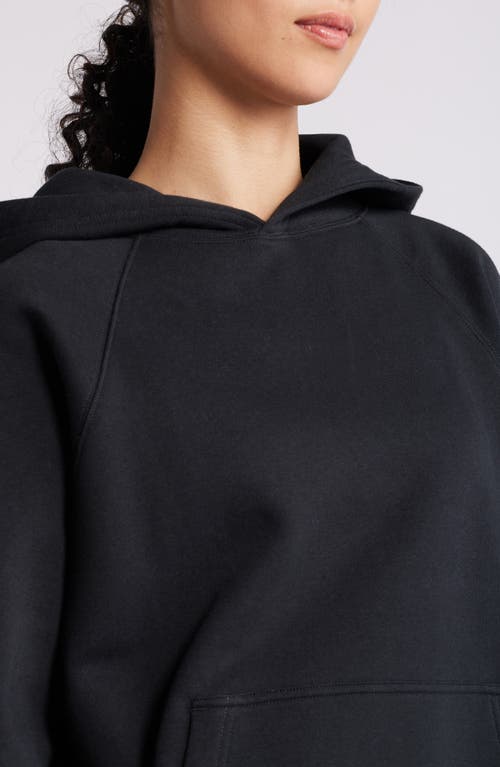 Bp. Fleece Detail Oversize Raglan Hoodie In Black