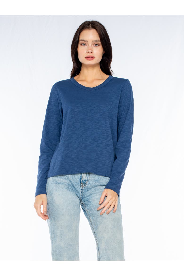 Baby Fit Long Sleeve Shrunken Crew Top, Main, color, Midnight