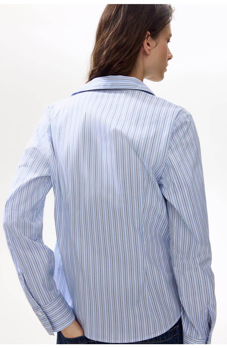 H&M Fitted Shirt, Alternate, color, Light Blue/Striped
