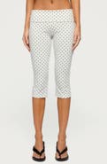EDIKTED Eloisa Polka Dot Foldover Capri Pants