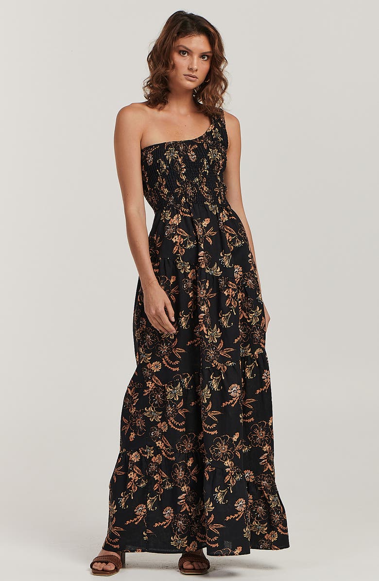 Charlie Holiday Pamela OneShoulder Linen & Cotton Maxi Dress — free download