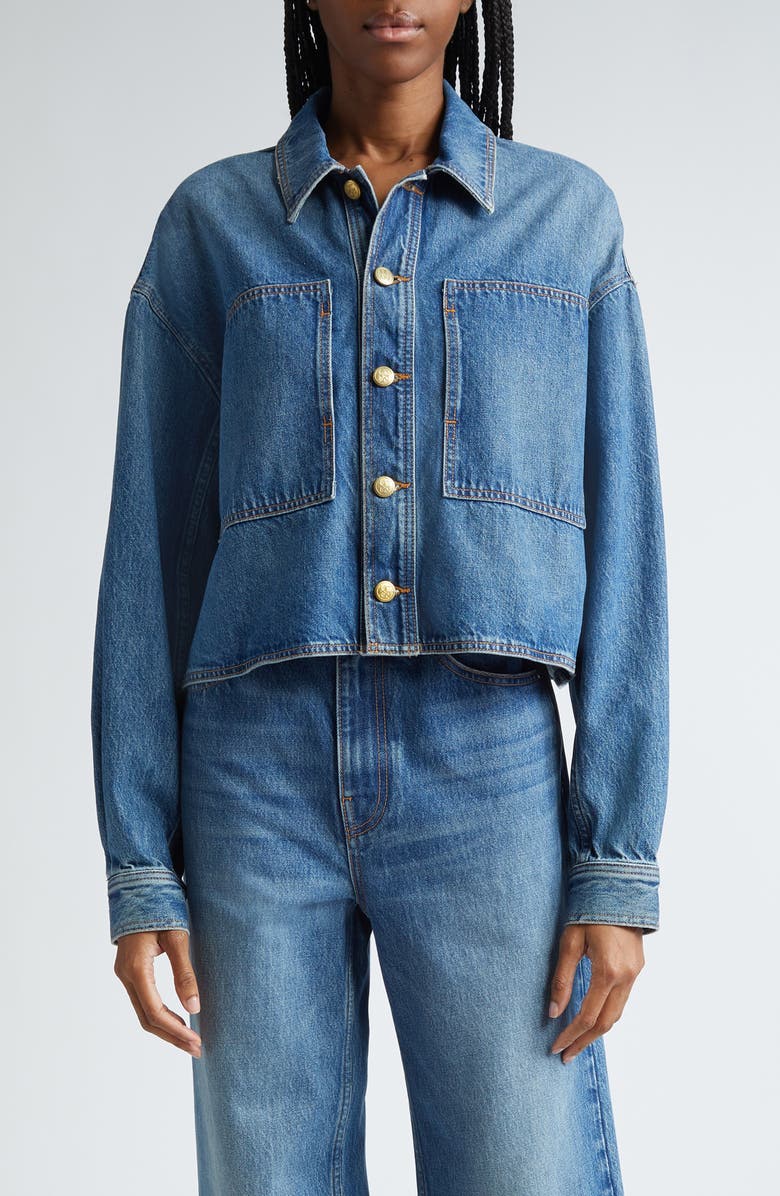 Ulla Johnson The Bobbi Denim Jacket, Main, color, Danube