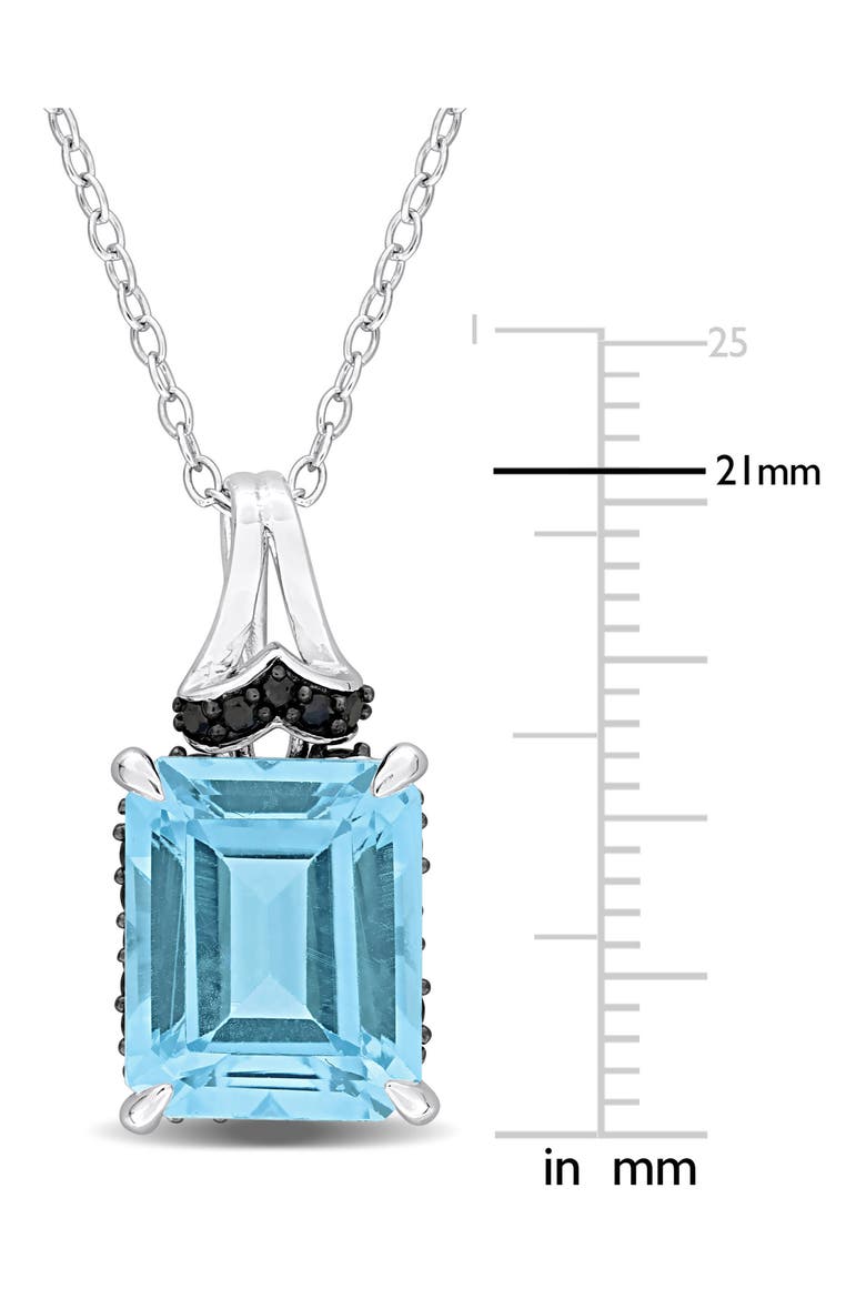 Sky Blue Topaz & Black Sapphire Pendant Necklace, Alternate, color, BLUE