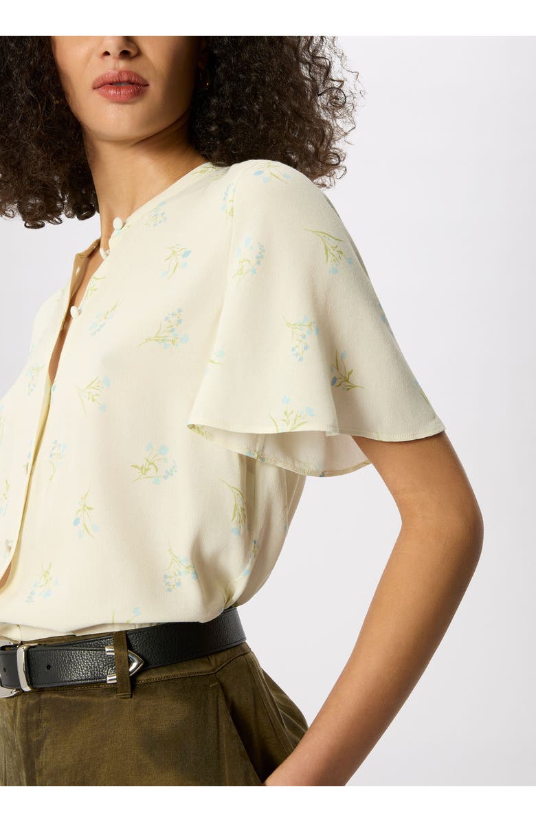Whistles Floral Button Front Shirt, Alternate, color, Ivory/Multi