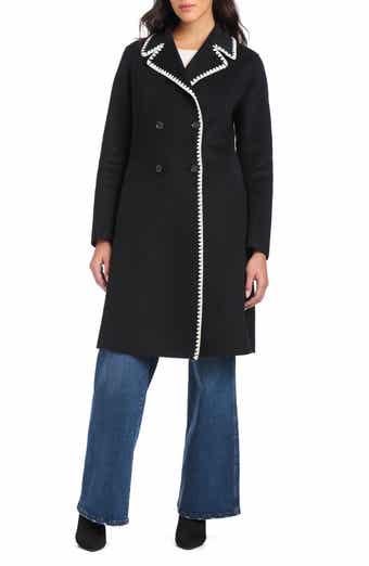 Kate Spade New York embroidered double breasted top coat