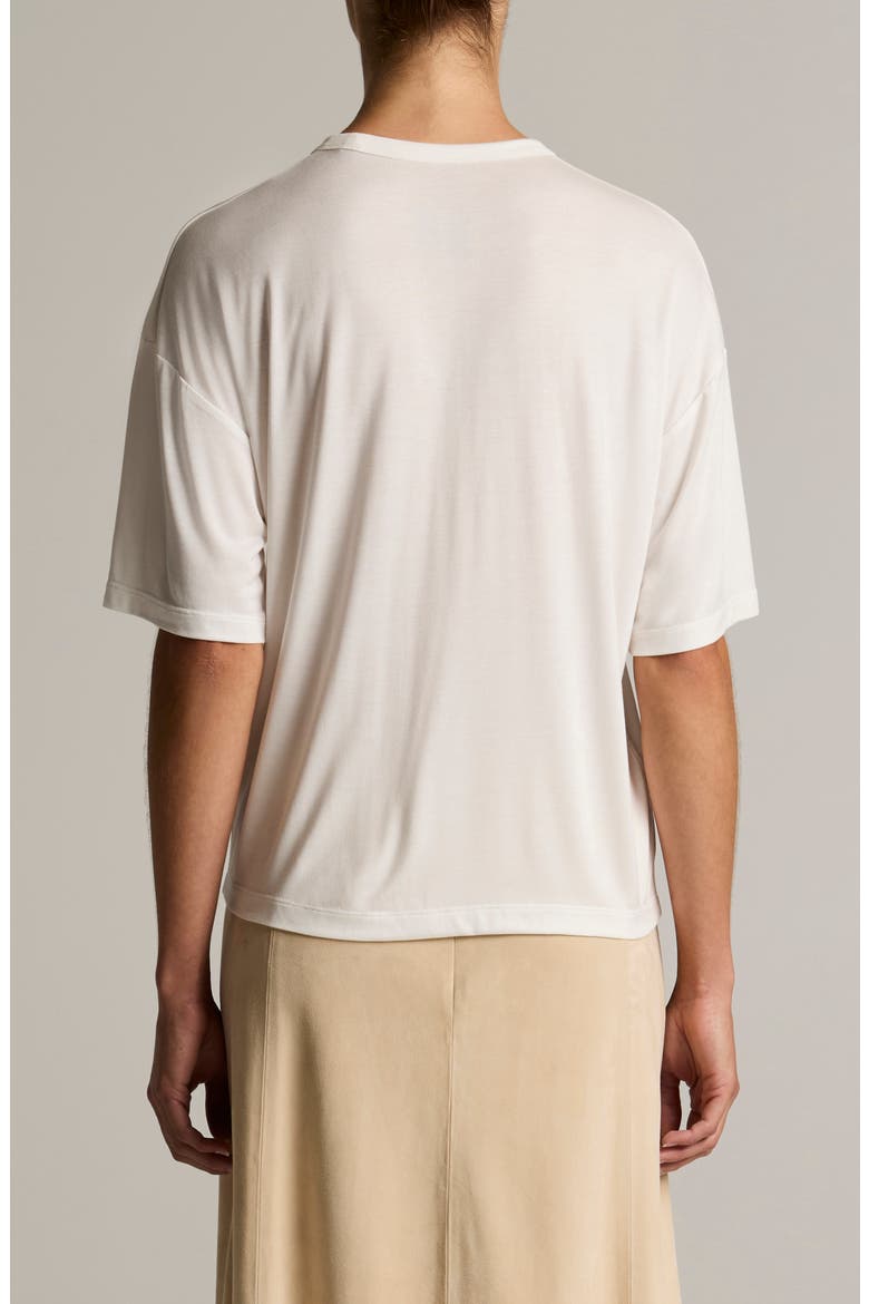 Relaxed Crewneck Modal & Silk T-Shirt, Alternate, color, IVORY
