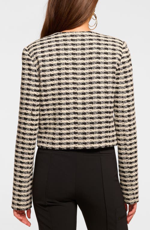 Ramy Brook Thomas Metallic Check Jacket In Brown