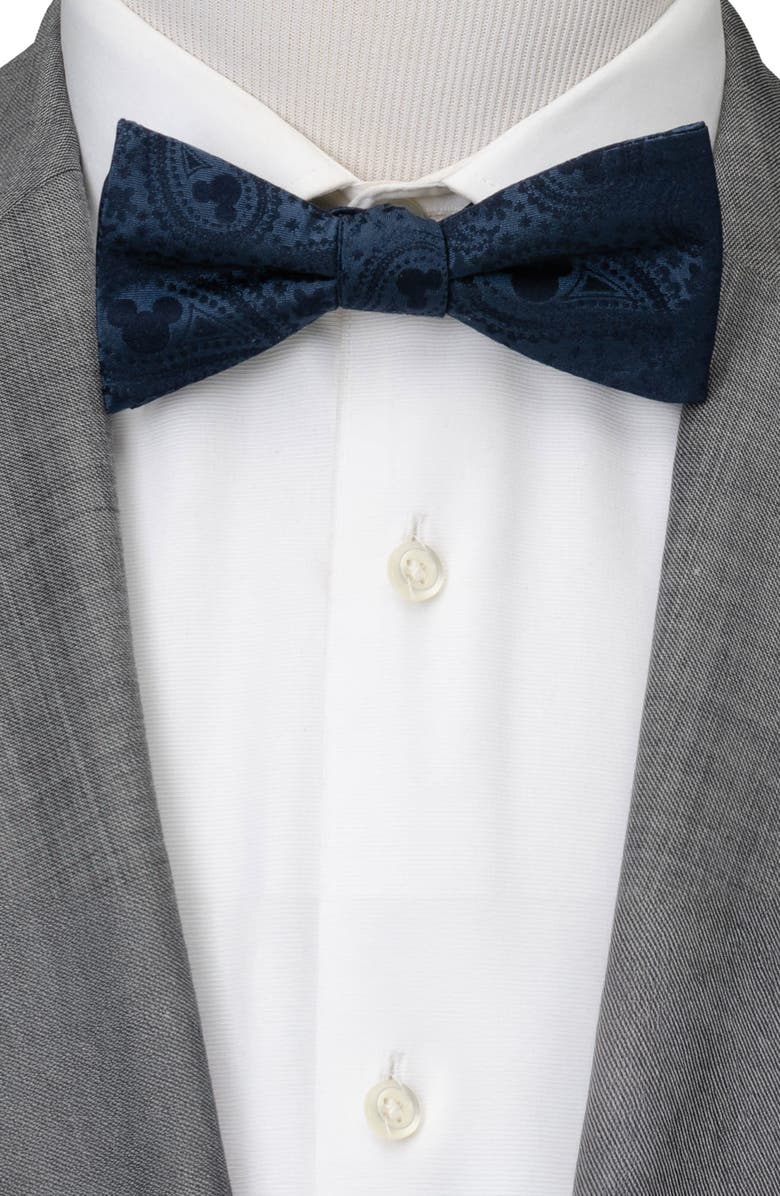 Cufflinks, Inc. Mickey Mouse Paisley Silk Bow Tie, Alternate, color, Navy