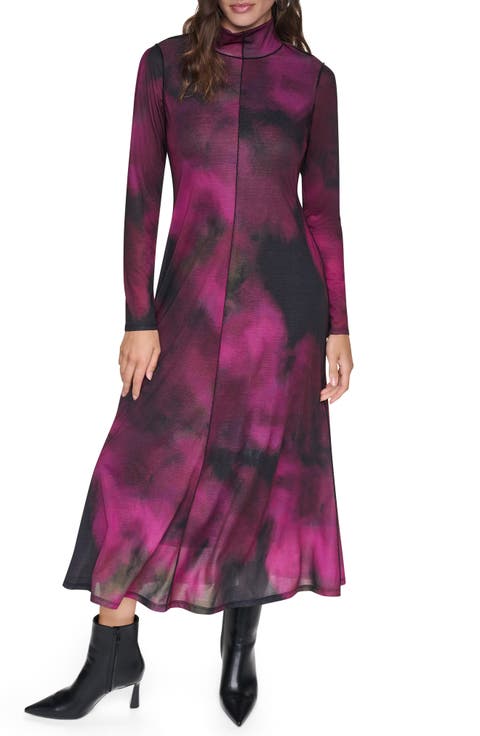 Seamed Long Sleeve Maxi Dress
