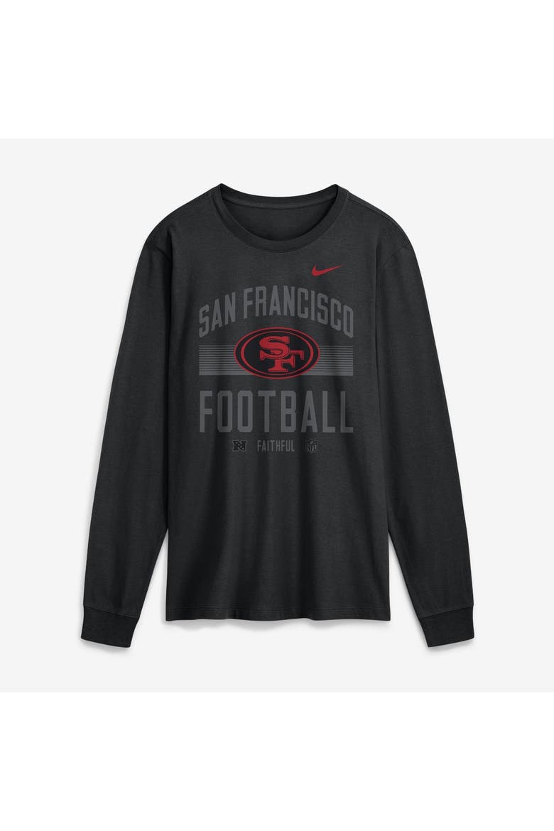 Men's Nike Black San Francisco 49ers Always Prepared Essential Cotton Long Sleeve T-Shirt, Alternate, color, Black