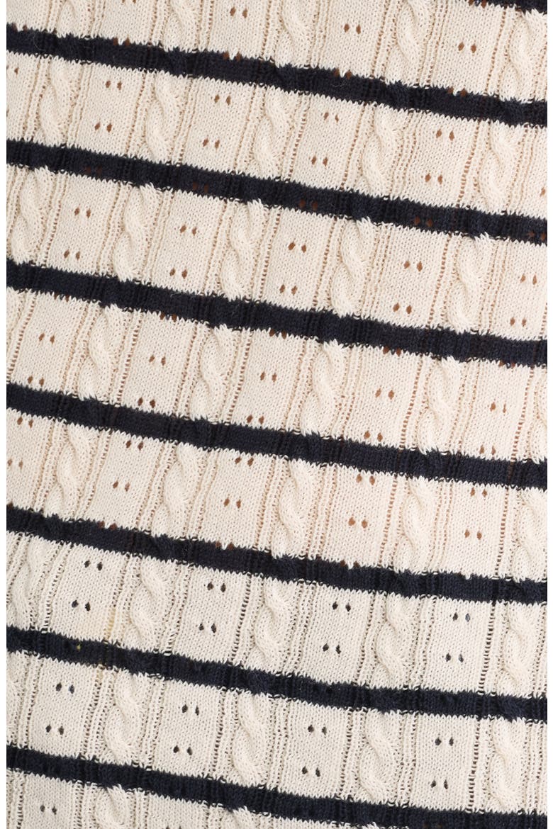 The Pointelle Crewneck Top, Alternate, color, CREAM STRIPE