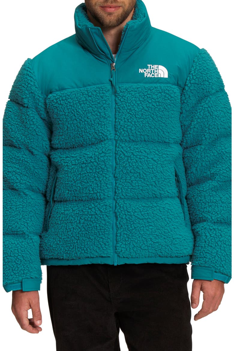 High Pile Fleece Nuptse Jacket, Main, color, HARBOR BLUE