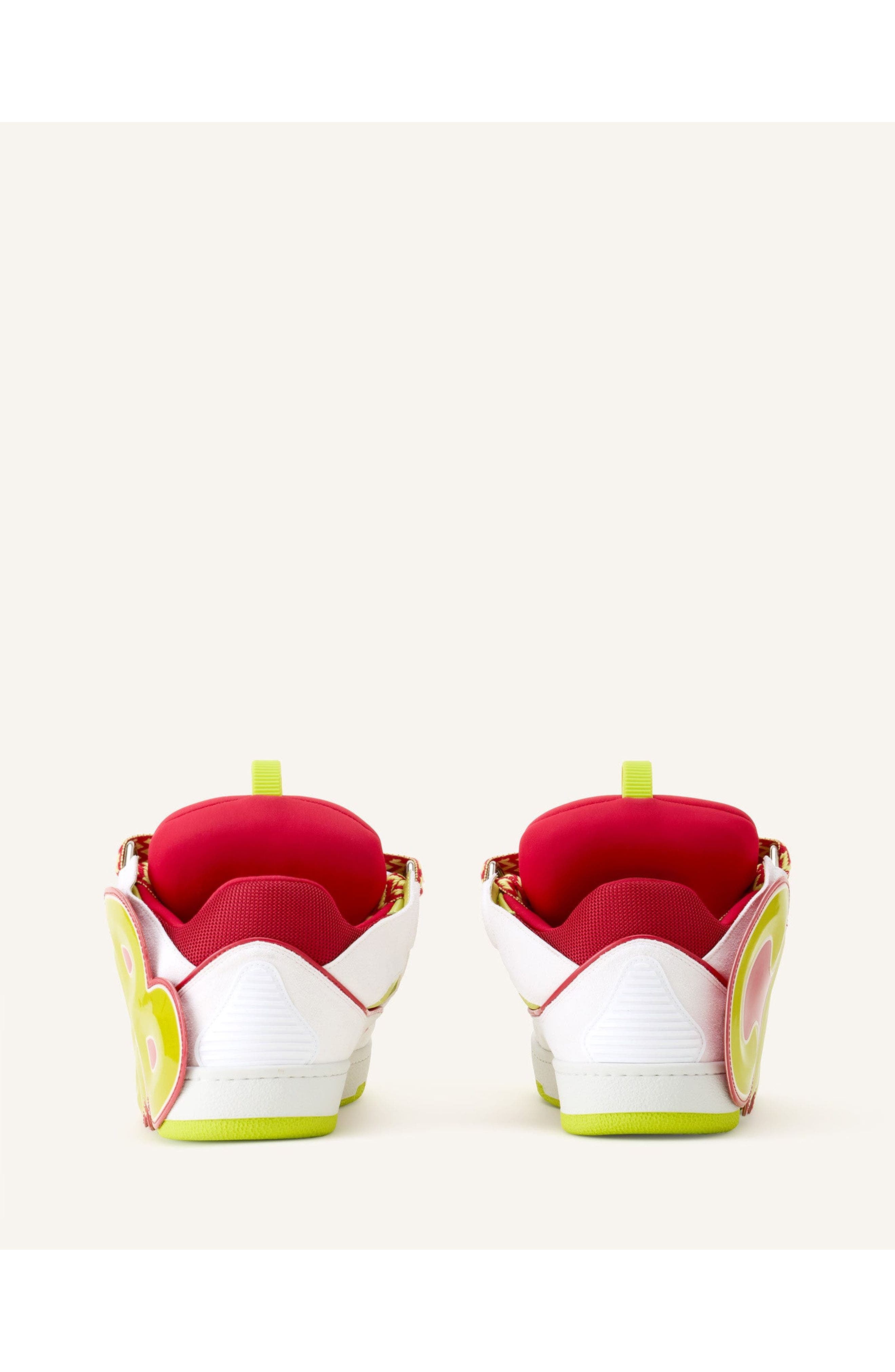 Lanvin Curb Patch Sneakers In Leather, Alternate, color, Bright Red/Green