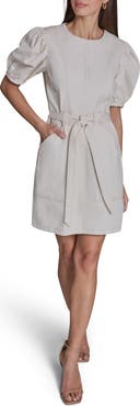 BCBG Puff Sleeve Cotton Minidress