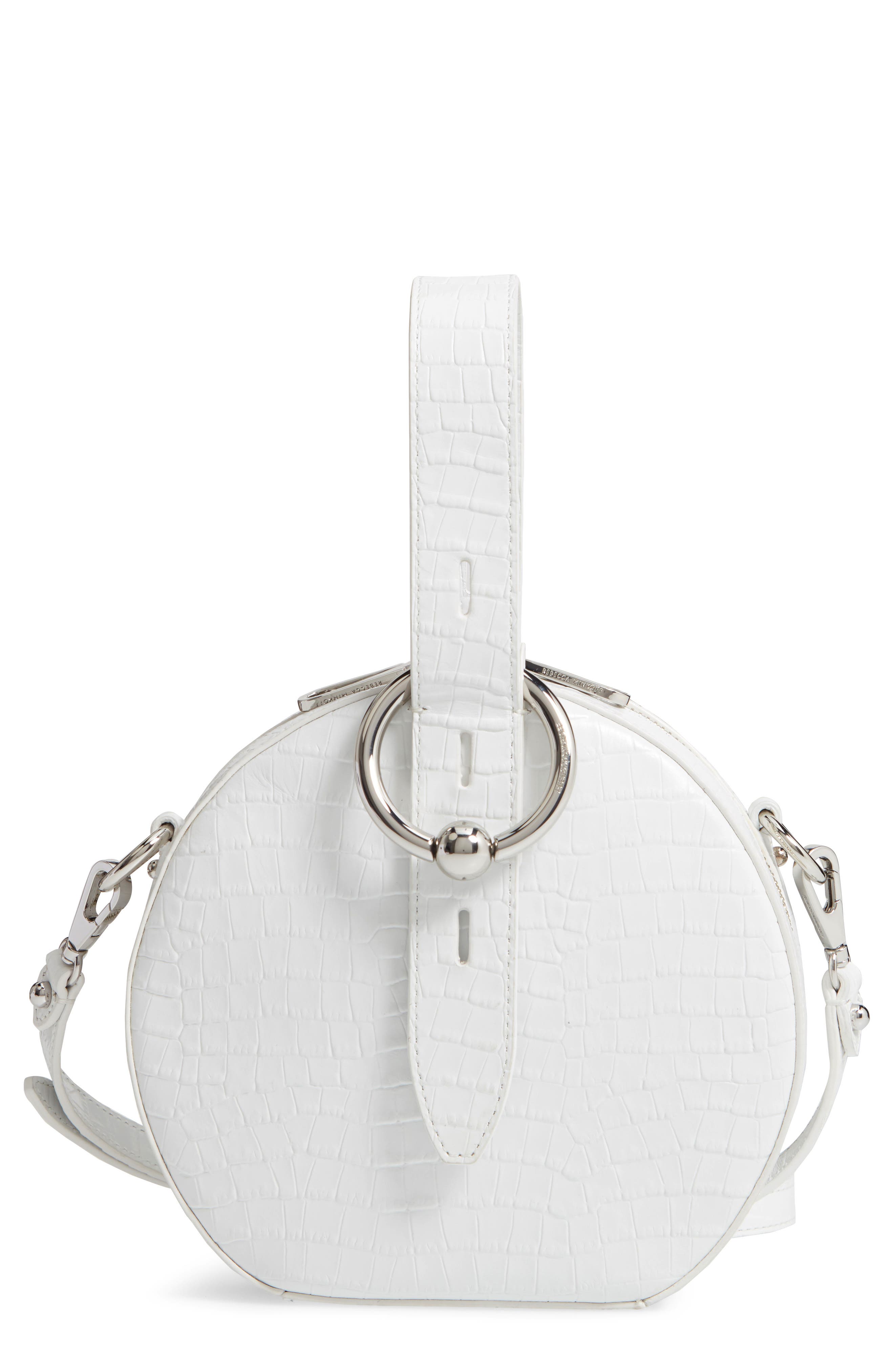 Rebecca Minkoff Kate Embossed Leather Circle Bag, Main, color, 