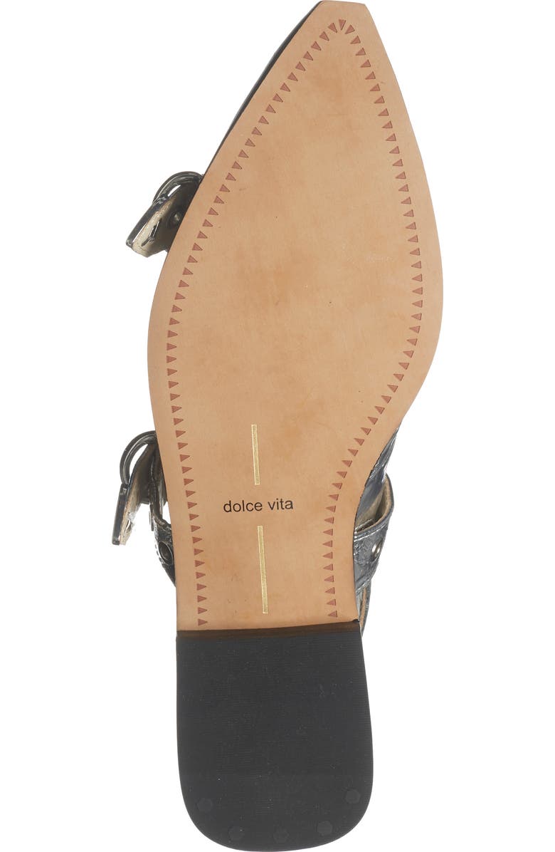 Dolce Vita Labell Pointed Toe Slingback Flat, Alternate, color, Silver Distressed