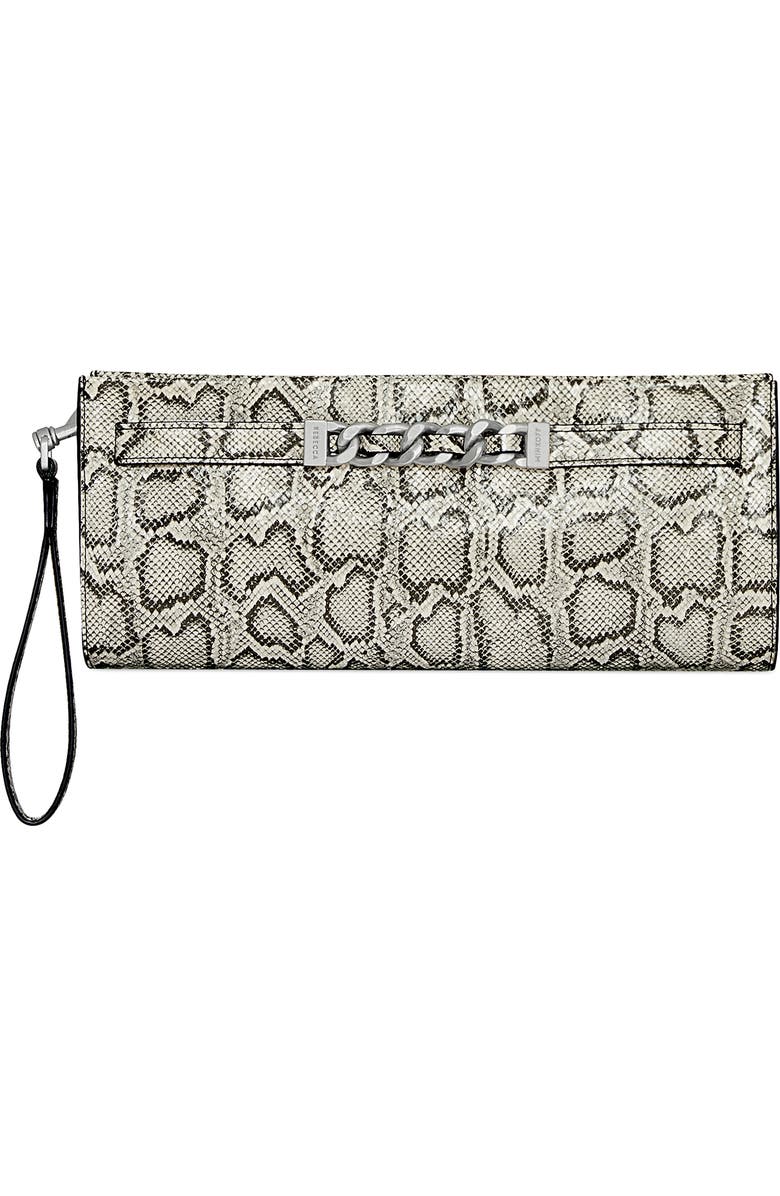 Rebecca Minkoff Curb Link Snakeskin Print Faux Leather Clutch, Main, color,