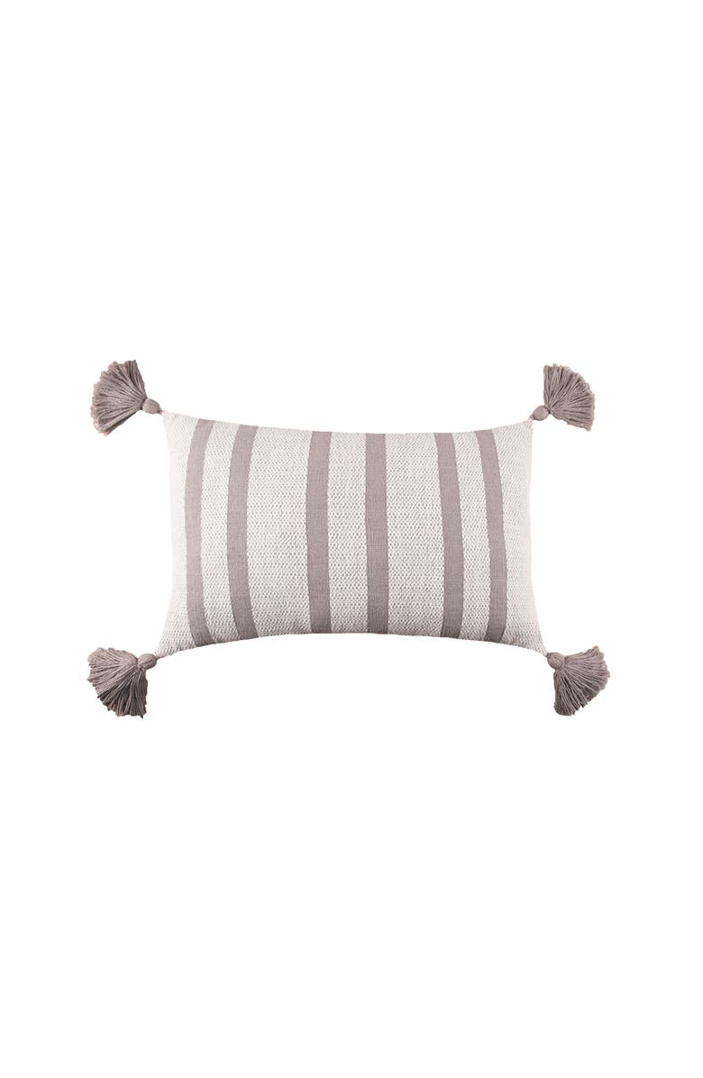 carol & frank Joey Striped Cotton Accent Pillow, Main, color, Gray