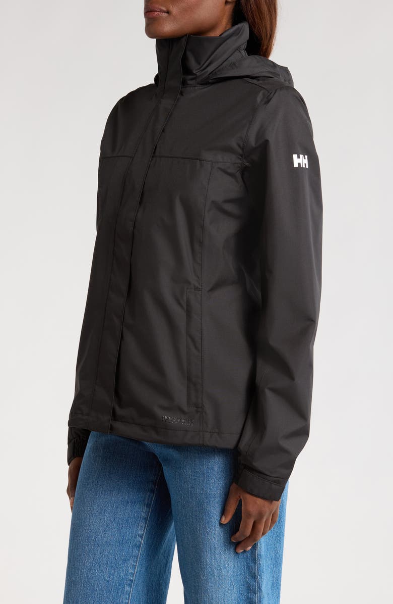 Helly Hansen W Aden Waterproof & Windproof Hooded Jacket, Alternate, color, Black