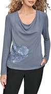 Donna Karan New York Sequin Cowl Neck Top
