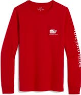 vineyard vines Santa Whale Cotton Long Sleeve Graphic T-Shirt